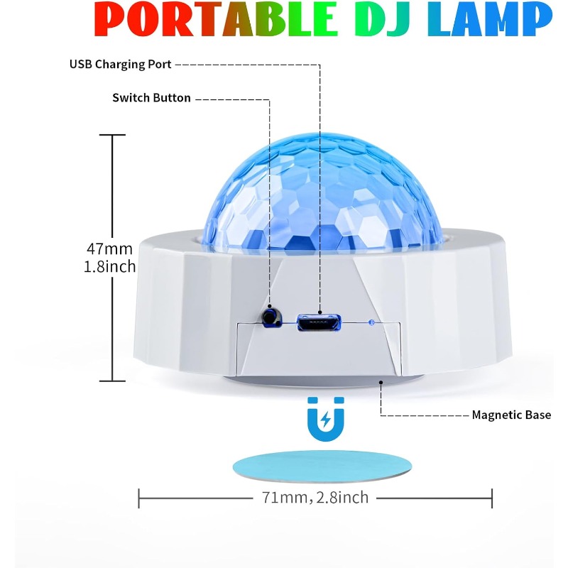 Car Disco Ball Rechargeable Ba - Audio Music Dj review and price
