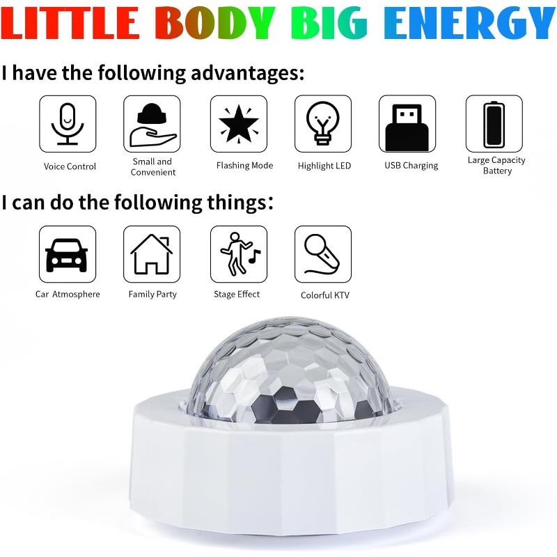 Car Disco Ball Rechargeable Ba - Audio Music Dj review and price