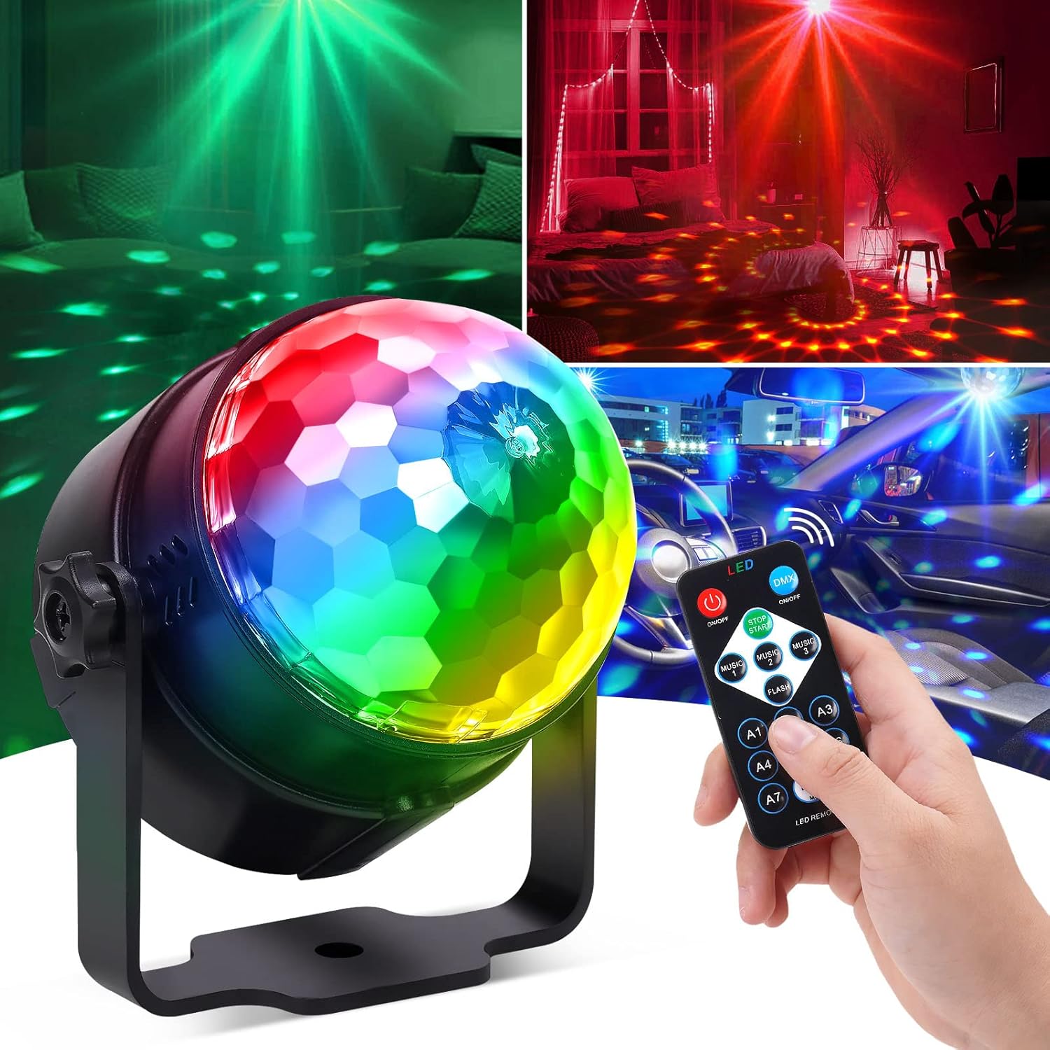 RGB LED Stage Disco Light Rota - Audio Music Dj review and price